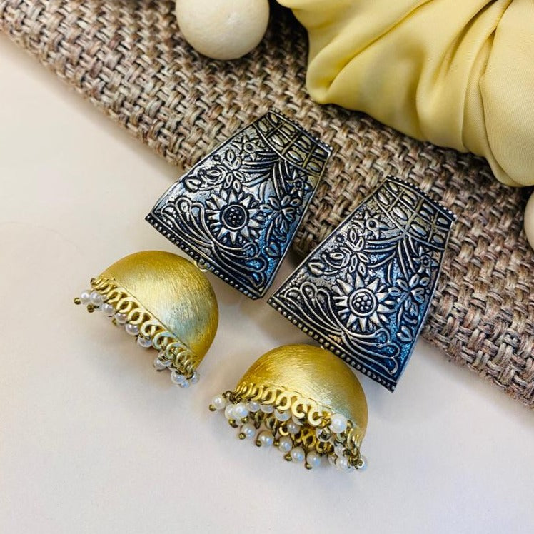 Classic High Quality Matt Gold Plated Jhumka - Abdesignsjewellery