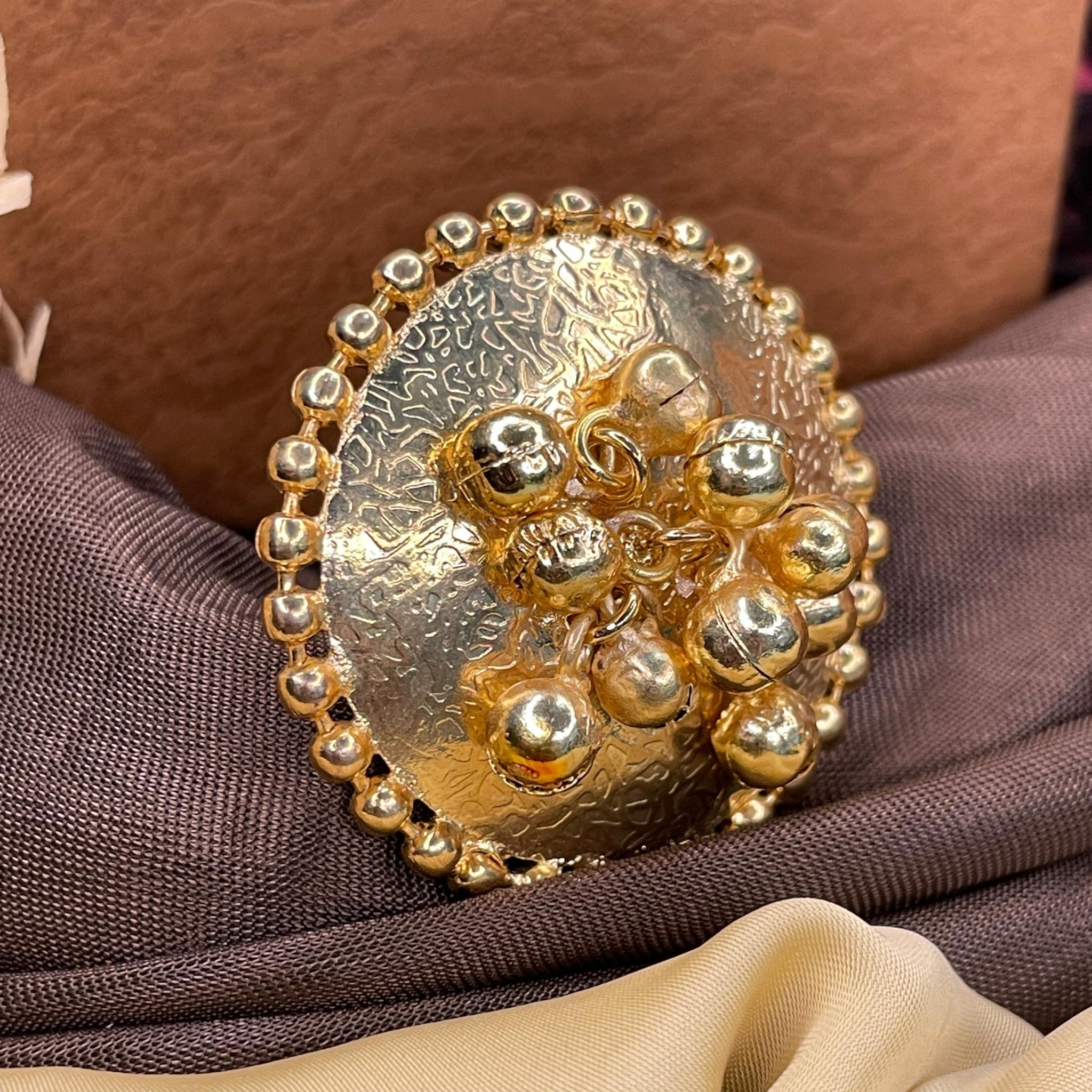 Oversized Golden Plating Gungru Ring