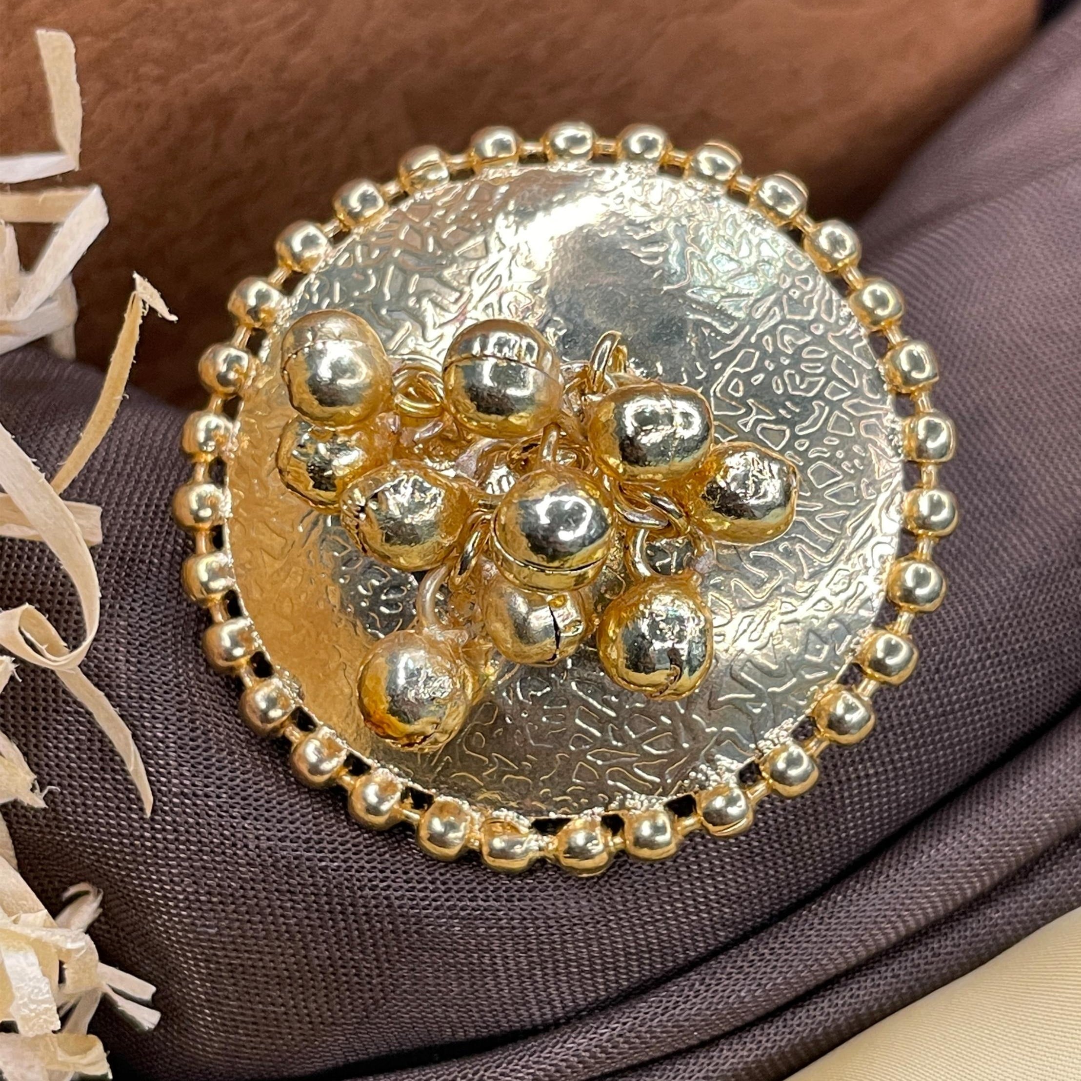 Oversized Golden Plating Gungru Ring