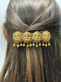 Thumbnail for Antique Temple Goddess Laxmi Kemp Stone Hair Clip