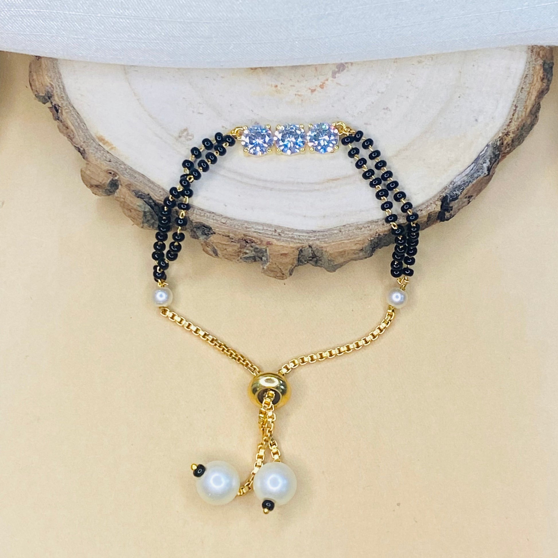 Three Diamond Hand Mangalsutra - Abdesignsjewellery