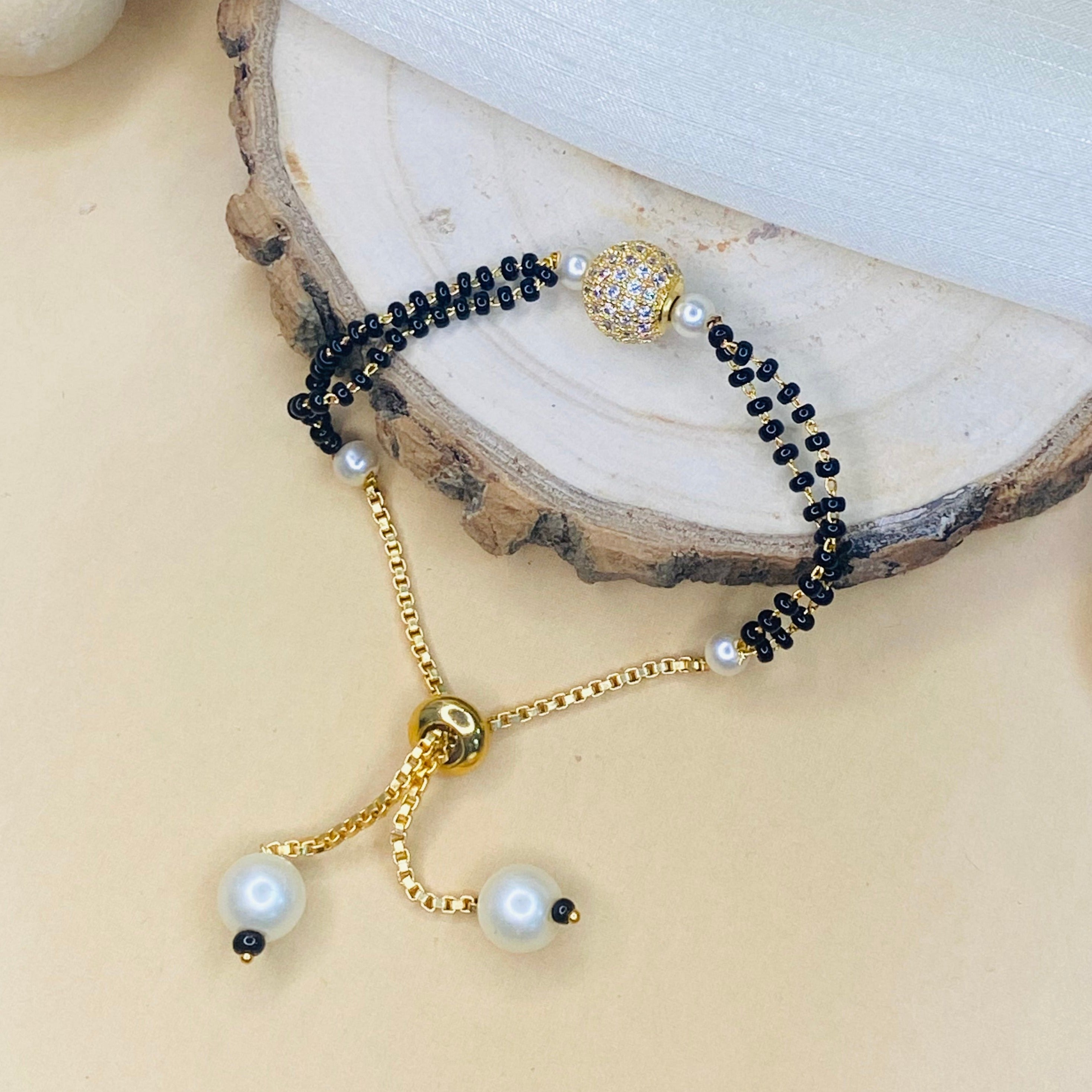 Golden Ball Hand Mangalsutra - Abdesignsjewellery