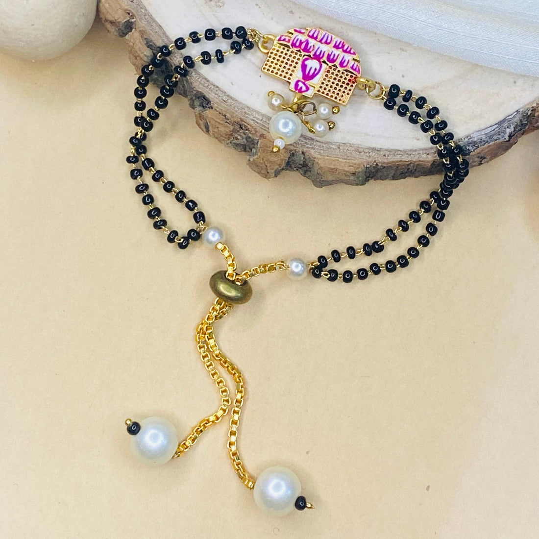 Hand Paint Palkhi Hand Mangalsutra - Abdesignsjewellery