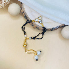 Beautiful Three Flower Polki HandMangalsutra