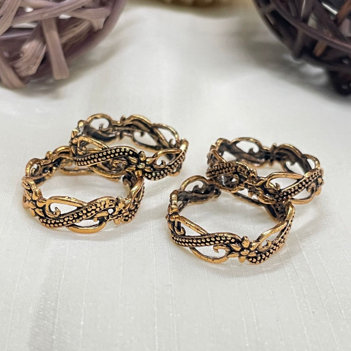 High Quality Beautiful Floral Toe Rings Combo