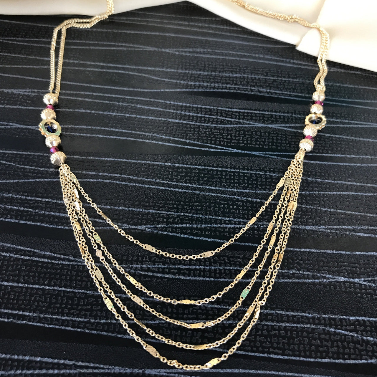 Multilayer Gold Plated Beads Mala - Abdesignsjewellery