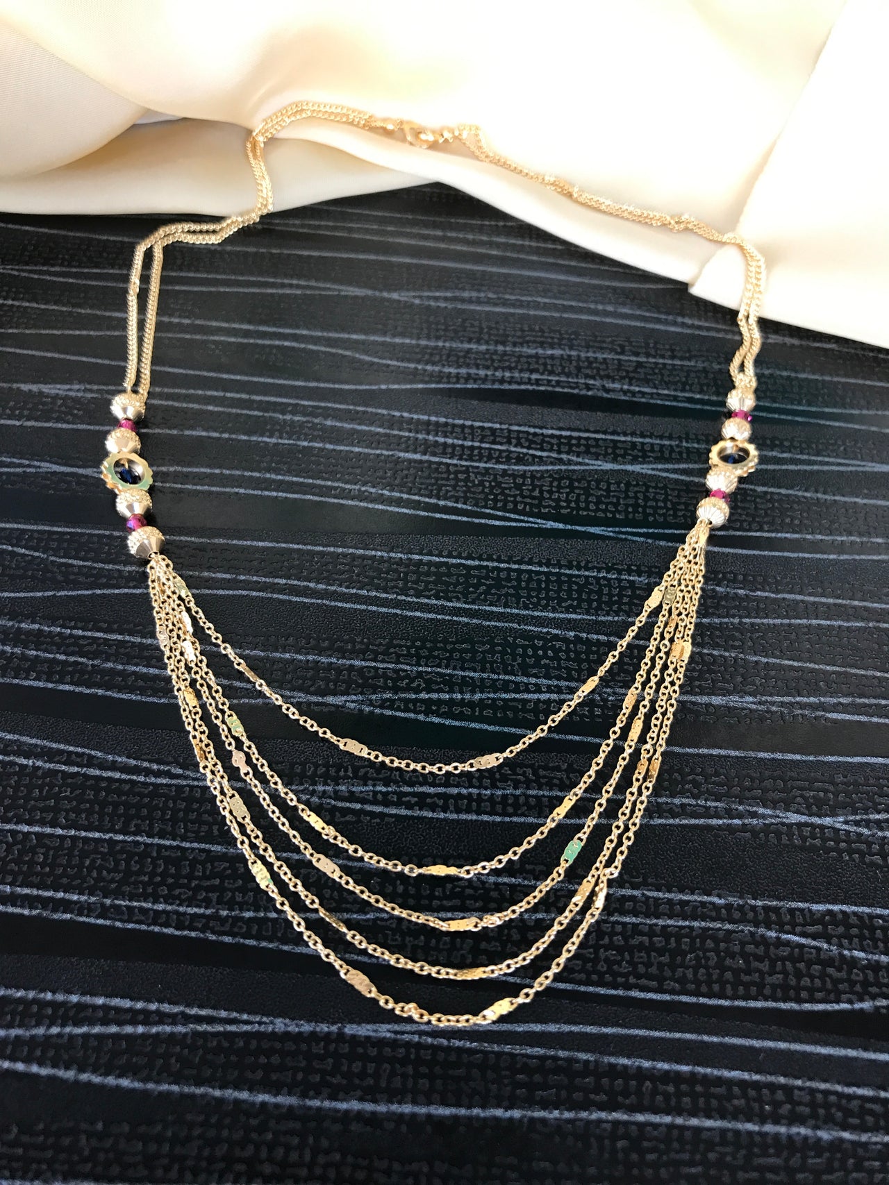 Multilayer Gold Plated Beads Mala - Abdesignsjewellery