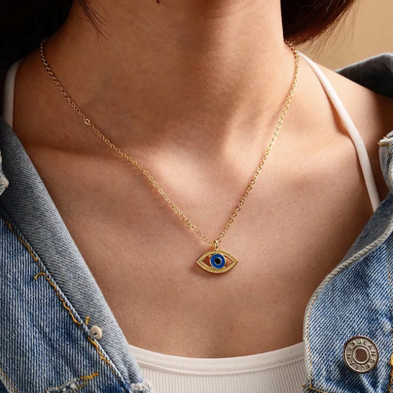 Daily Wear Gold Plated Evil Eye Pendant Abdesignsjewellery