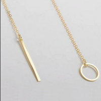 Thumbnail for Daily Wear Gold Plated Line And Circle Y Shaped Necklace