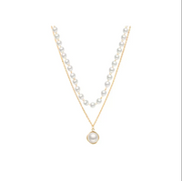 Thumbnail for Daily Wear Gold Plated Pearl Double Layered Pendant - Abdesignsjewellery