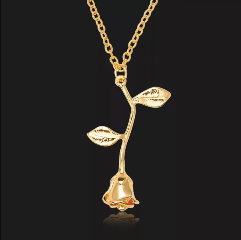 Daily Wear Gold Plated Rose Pendant - Abdesignsjewellery