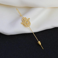 Thumbnail for Daily Wear Gold Plated Studded Hamsa Hand Ear Cuff - Abdesignsjewellery