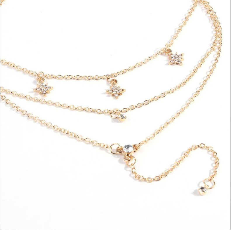 Daily Wear Gold Plated Triple layered Star Pendant