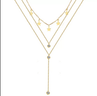 Thumbnail for Daily Wear Gold Plated Triple layered Star Pendant - Abdesignsjewellery
