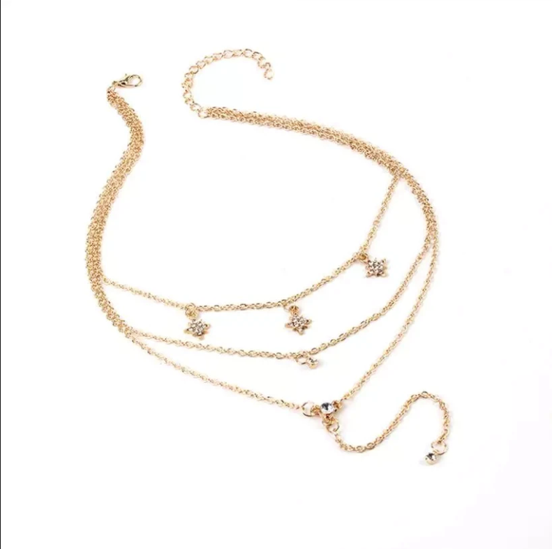 Daily Wear Gold Plated Triple layered Star Pendant - Abdesignsjewellery