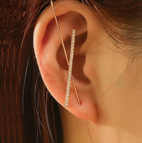 Thumbnail for Daily Wear Gold Plated Zircon Studded Cross Ear Cuff - Abdesignsjewellery