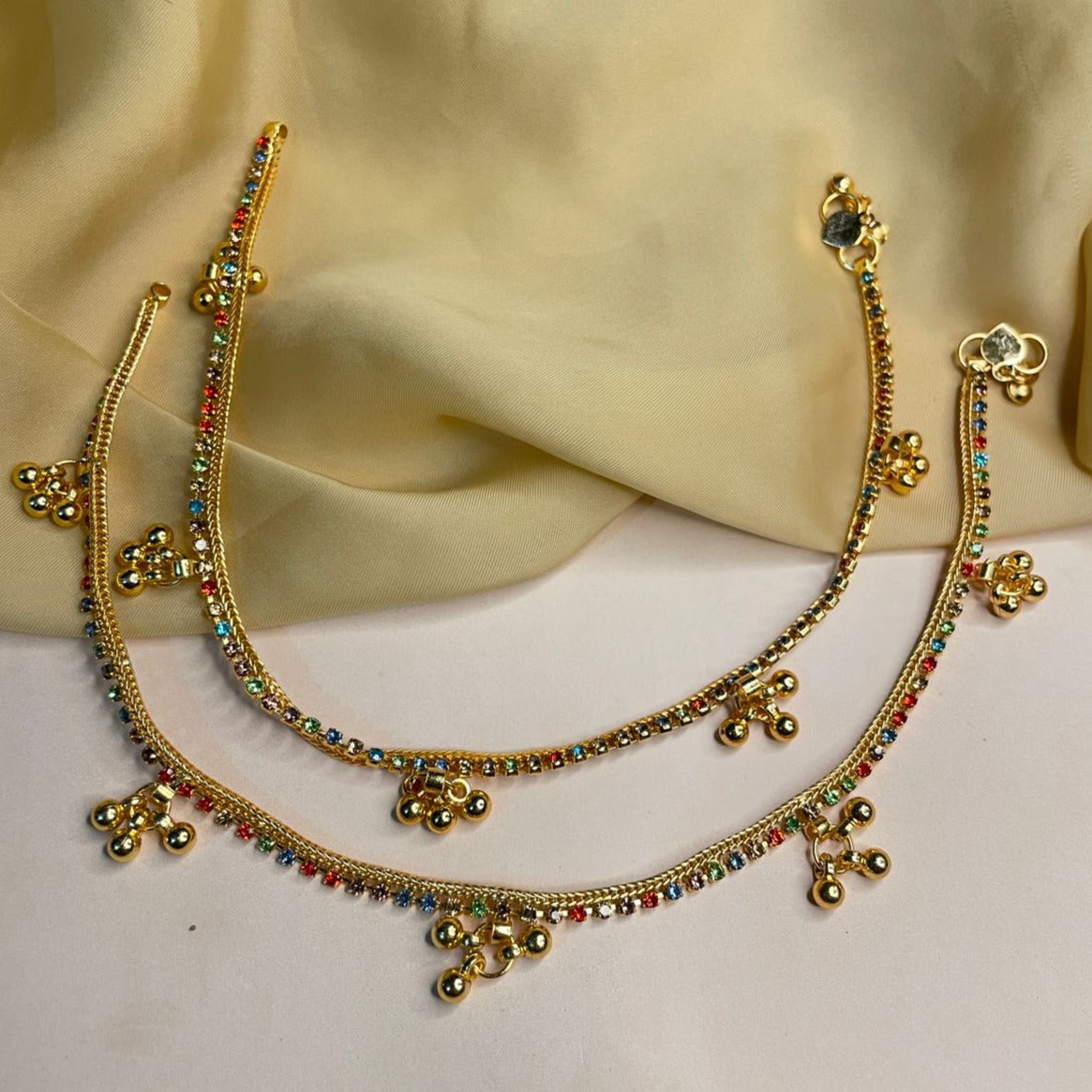 MULTICOLOUR GOLD PLATED ANKLET - Abdesignsjewellery
