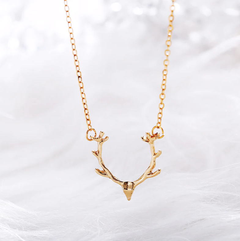 Daily Wear Golden Reindeer Animal Horn Pendant - Abdesignsjewellery