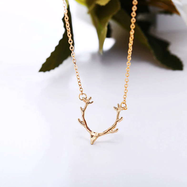 Daily Wear Golden Reindeer Animal Horn Pendant - Abdesignsjewellery