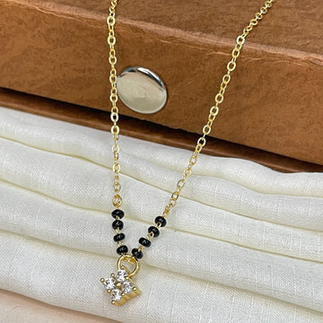 Elegant Floral Diamond Pendant Mangalsutra - Abdesignsjewellery