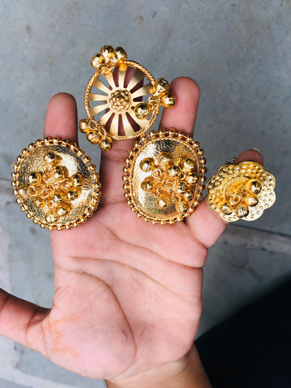Golden Plating Gungru Ring Combo - Abdesignsjewellery