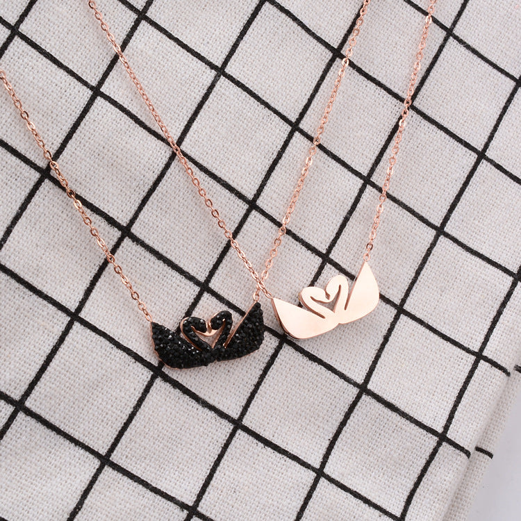 Trending Black Swan Rose Gold Chain