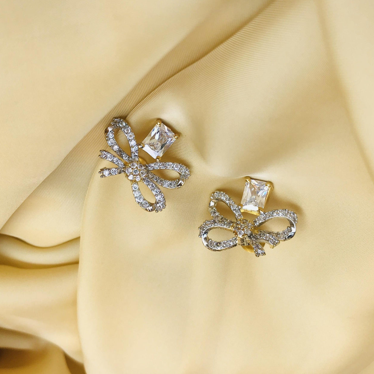 Limited Edition Bow American Diamond Earrings - Abdesignsjewellery
