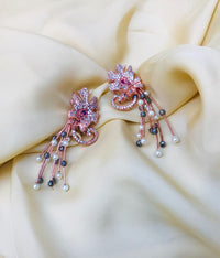 Thumbnail for Small Butterflt Pink American Diamond Earring