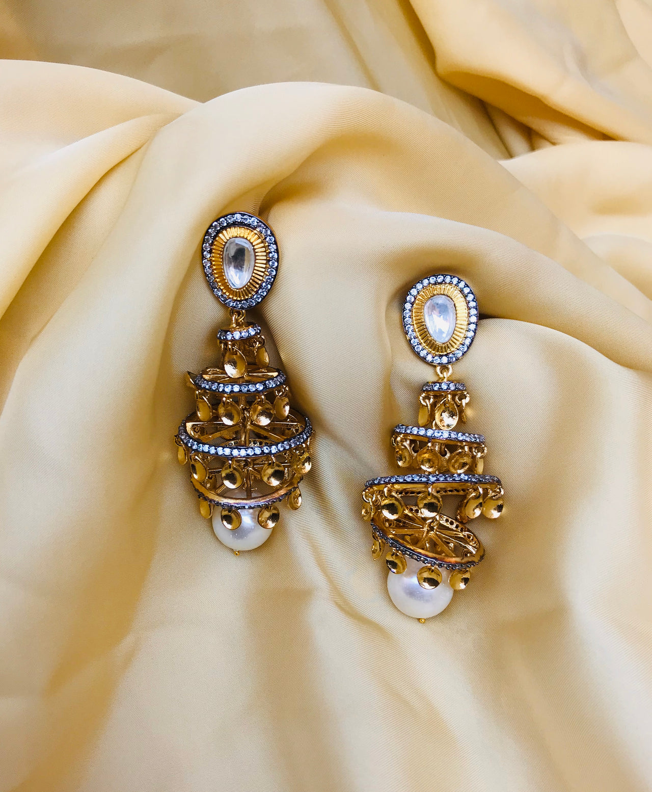Victorian Polki Chandler Earrings - Abdesignsjewellery