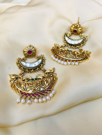 Thumbnail for Gold Plated Antique Kundan Earrings