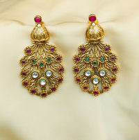 Thumbnail for Attractive Multicolour Gold Tone Kundan Earrings