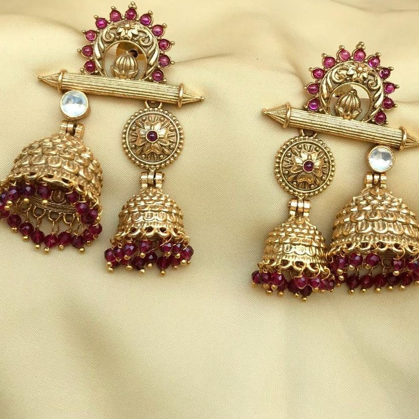 Buy Traditional Indian Jhumka Earrings Online in the USA — Karmaplace