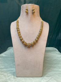 Thumbnail for Women Gold Metallic Toned Handcrafted Ball Design Crystal Jewellery Set - Abdesignsjewellery