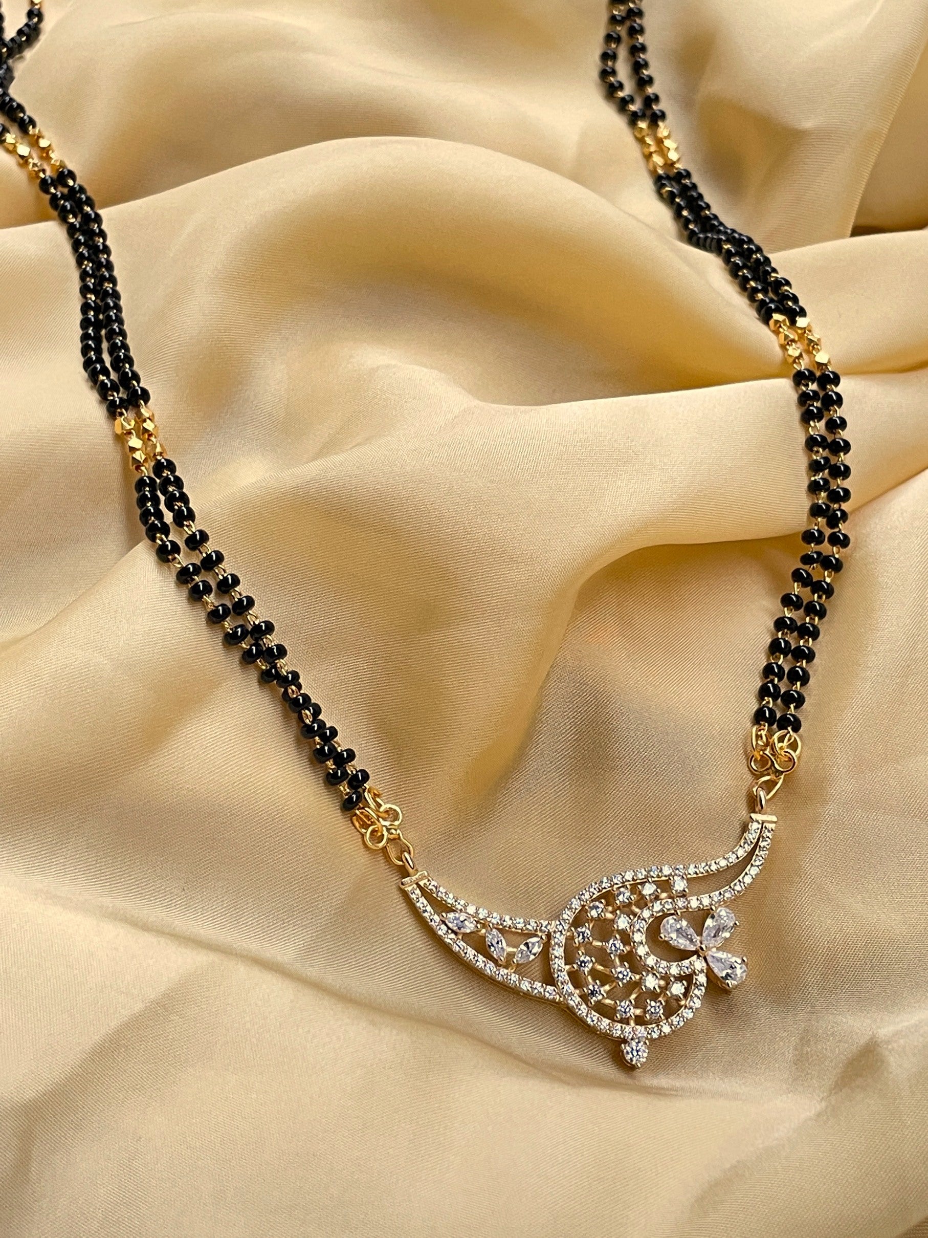 South Indian Gold Plated Diamond Mangalsutra - mangalsutra by Abdesigns Jewellery