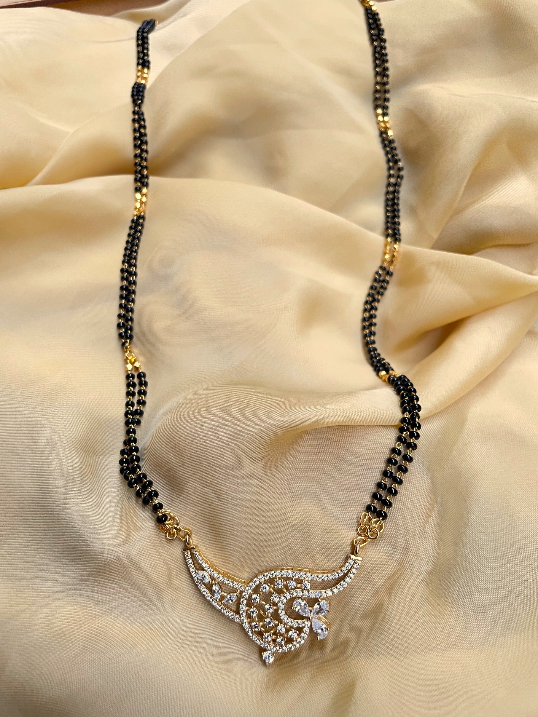 South Indian Gold Plated Diamond Mangalsutra - mangalsutra by Abdesigns Jewellery