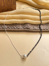 Thumbnail for Contemporary Pearl Silver Plated Mangalsutra