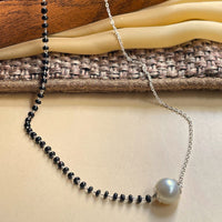 Thumbnail for Contemporary Pearl Silver Plated Mangalsutra - Abdesignsjewellery