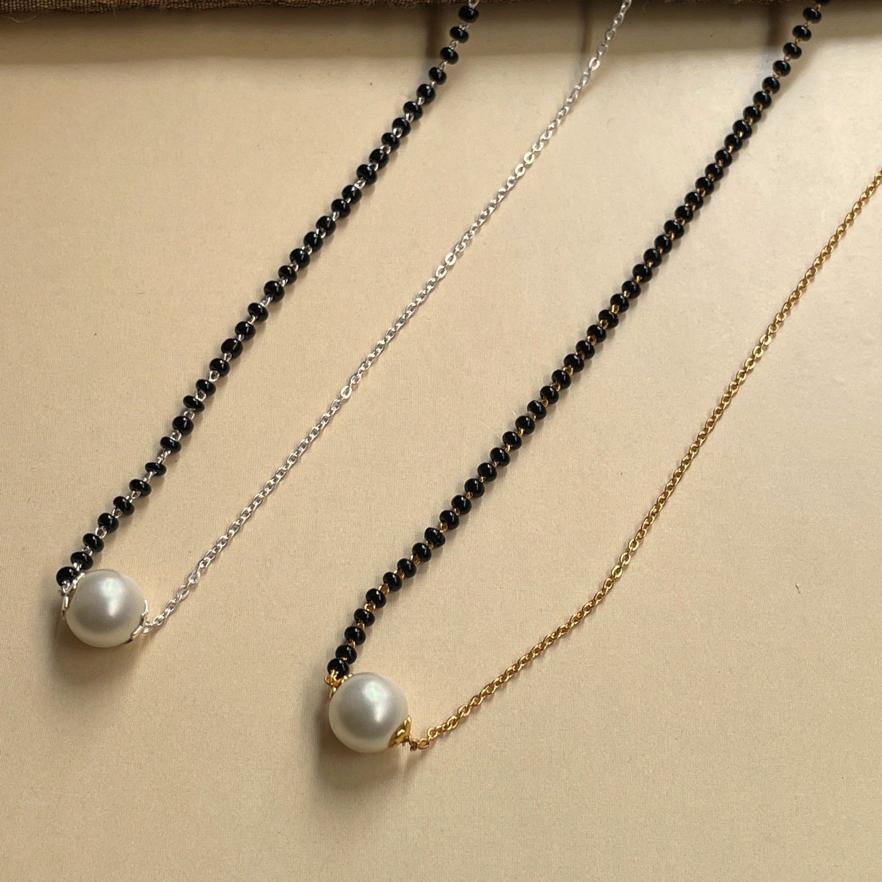 Classical Pearl Mangalsutra Combo - Abdesignsjewellery