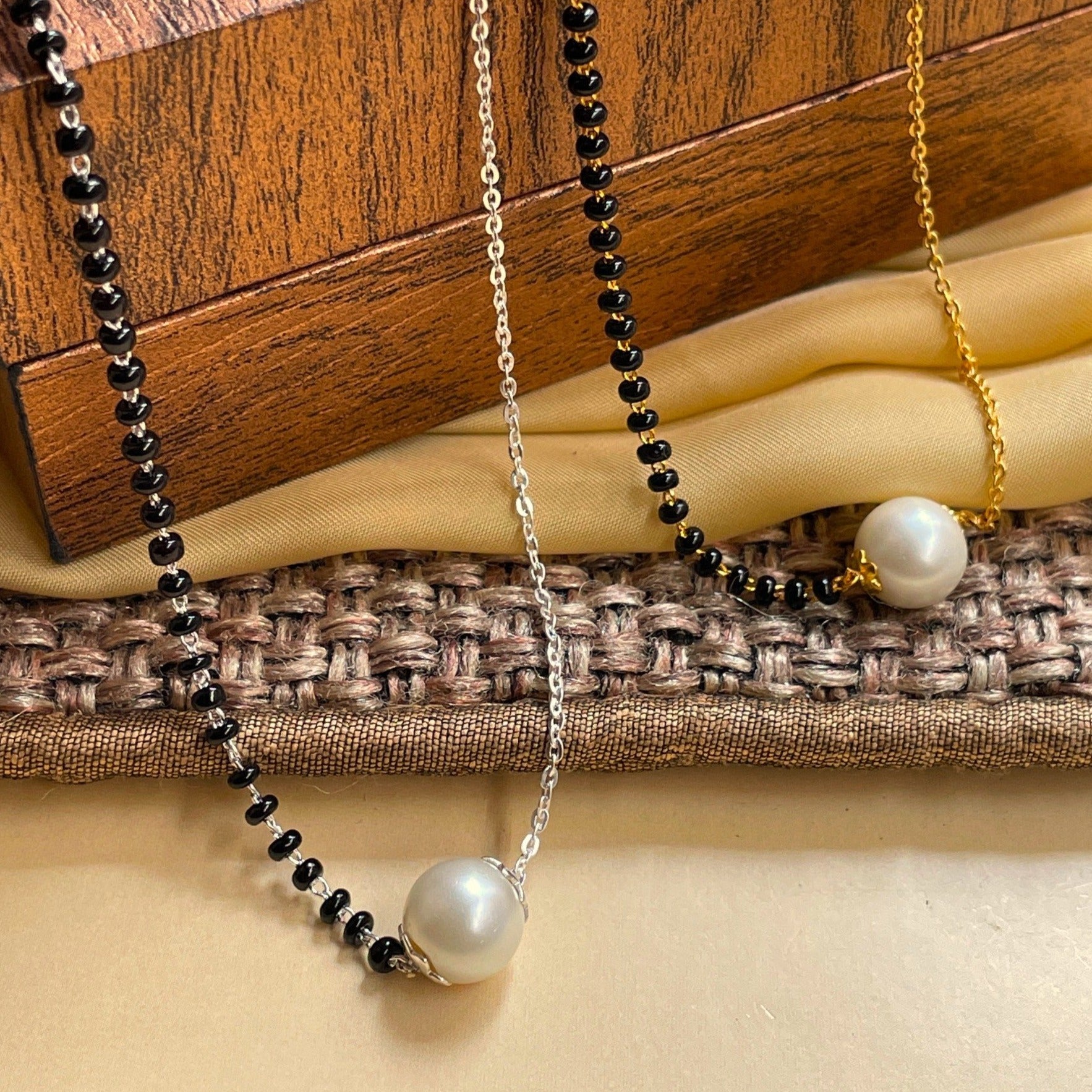 Classical Pearl Mangalsutra Combo - Abdesignsjewellery