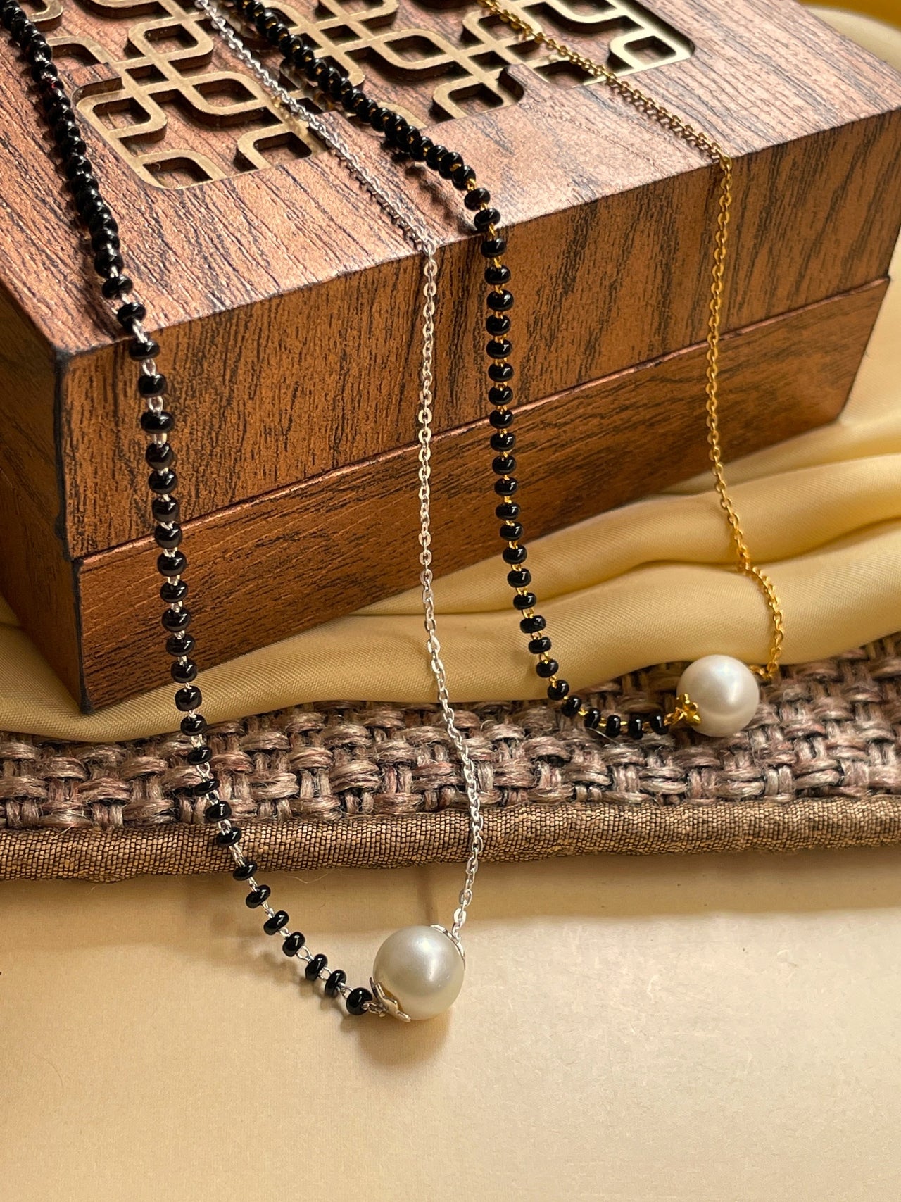 Classical Pearl Mangalsutra Combo - Abdesignsjewellery