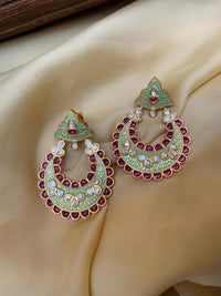 Thumbnail for Elegant Green Kemp Stone Earring - Abdesignsjewellery