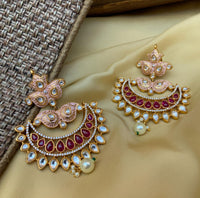 Thumbnail for Beautiful Jaipuri Kemp Meenakari Earring - Abdesignsjewellery