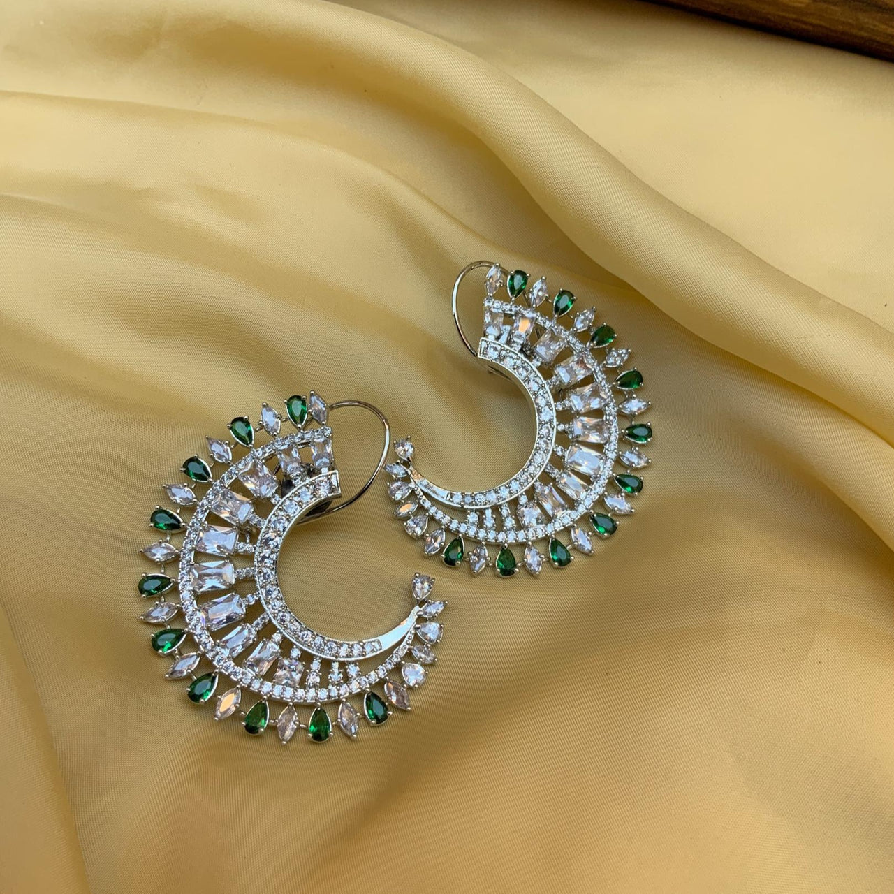 Karatcart Rose Gold Plated Green CZ and American Diamond Studded Dangler  Earrings for Women Buy Karatcart Rose Gold Plated Green CZ and American  Diamond Studded Dangler Earrings for Women Online at Best