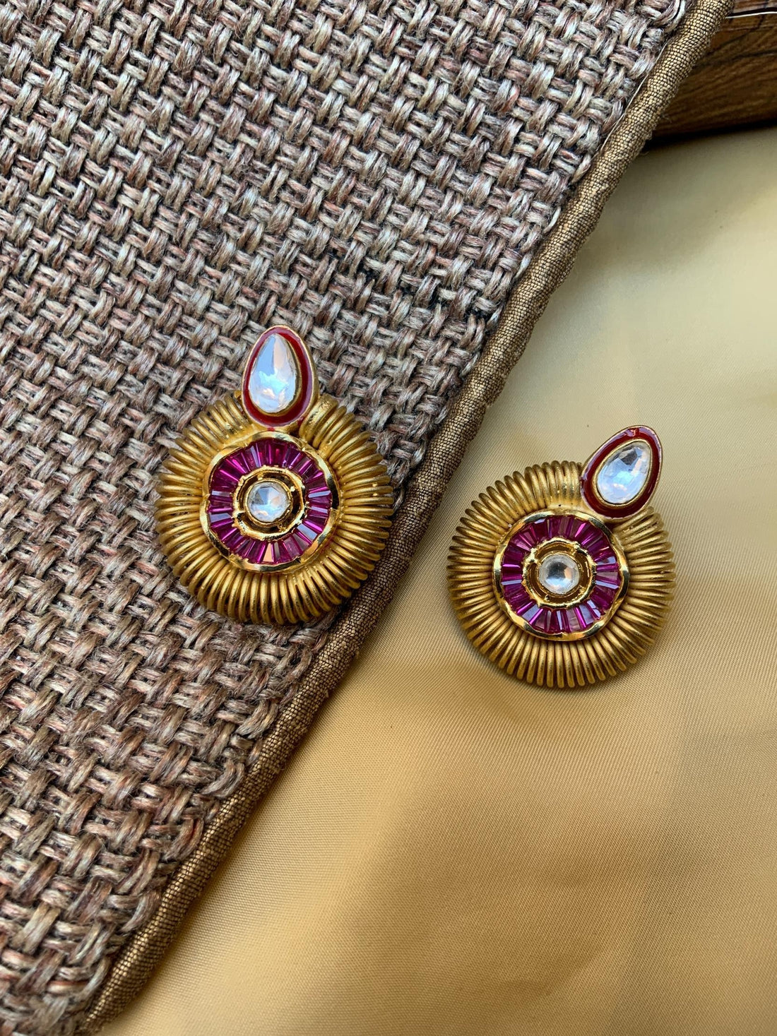 Beautiful Traditional Round Pink Earrings - Abdesignsjewellery