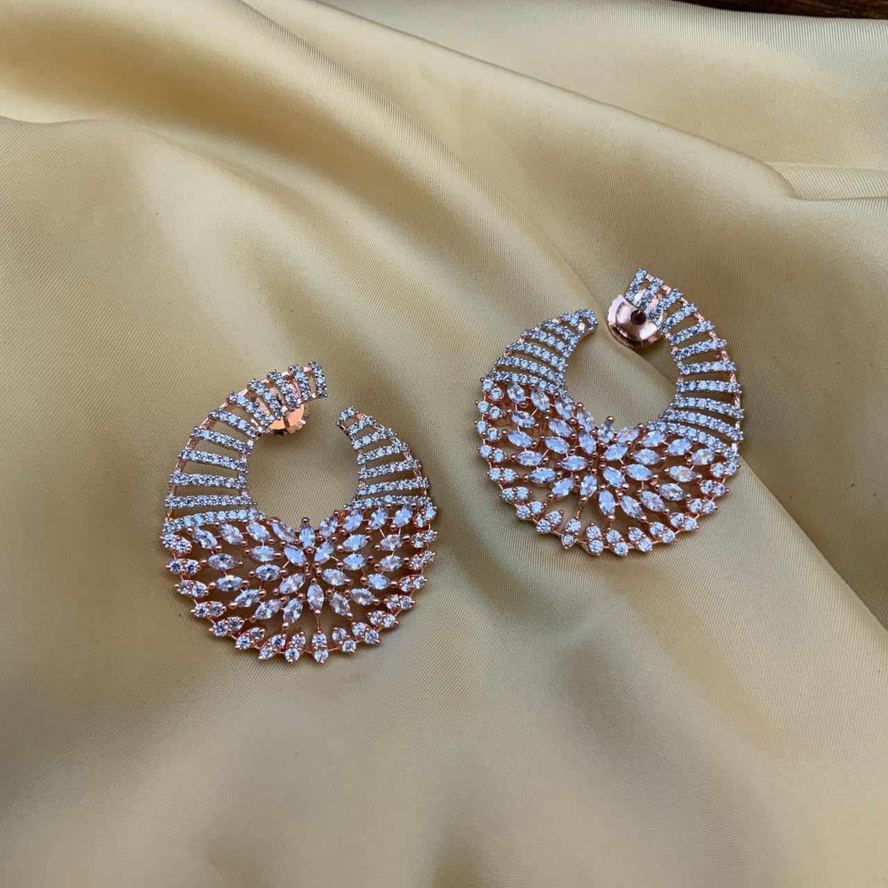 Rose Gold Shiny American Diamond Earring