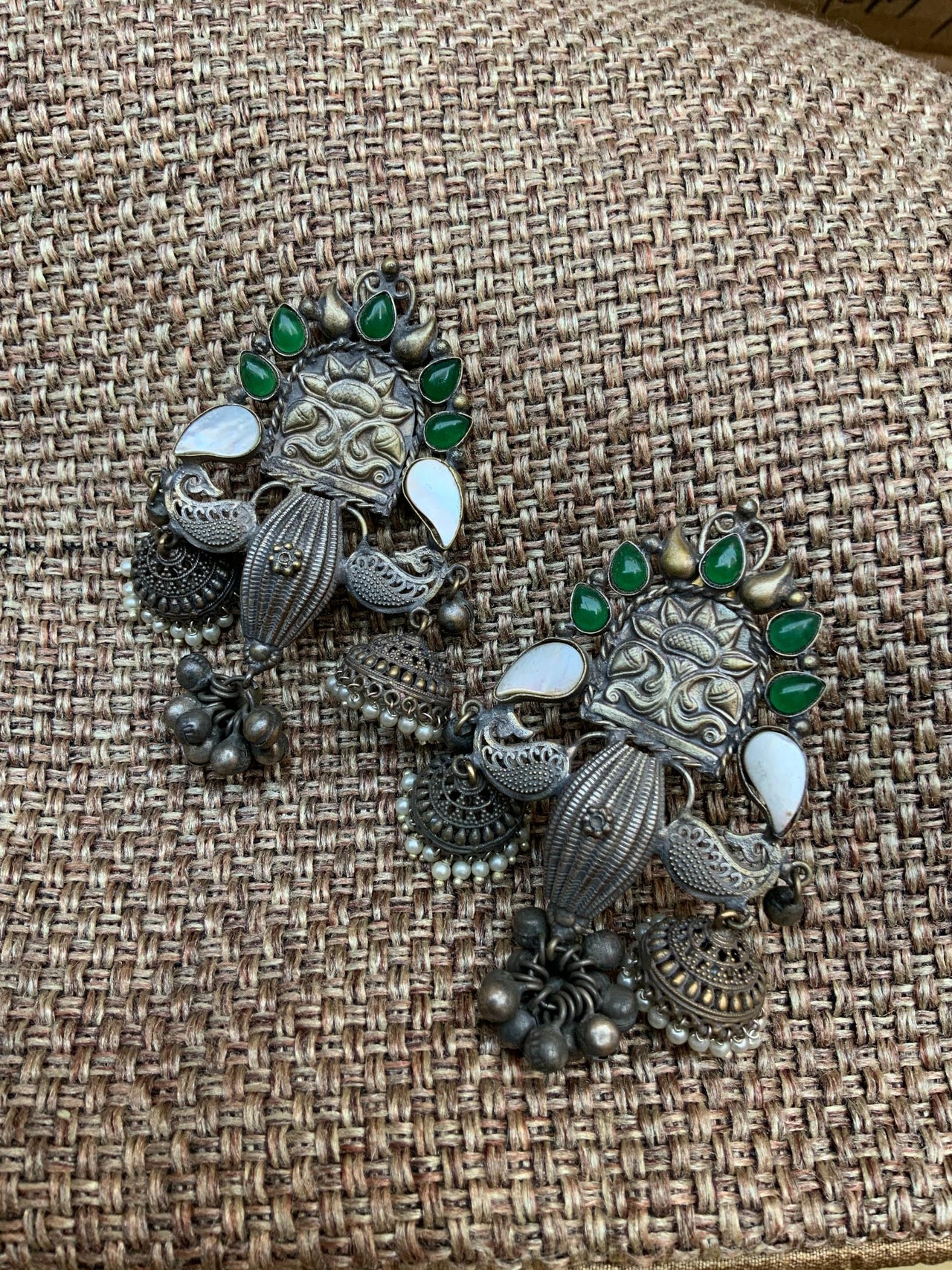 Ethnic Silver Jumkha Earrings - Abdesignsjewellery