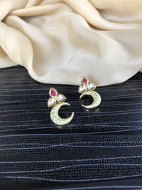Thumbnail for Unique Moon Design Dangle Earrings