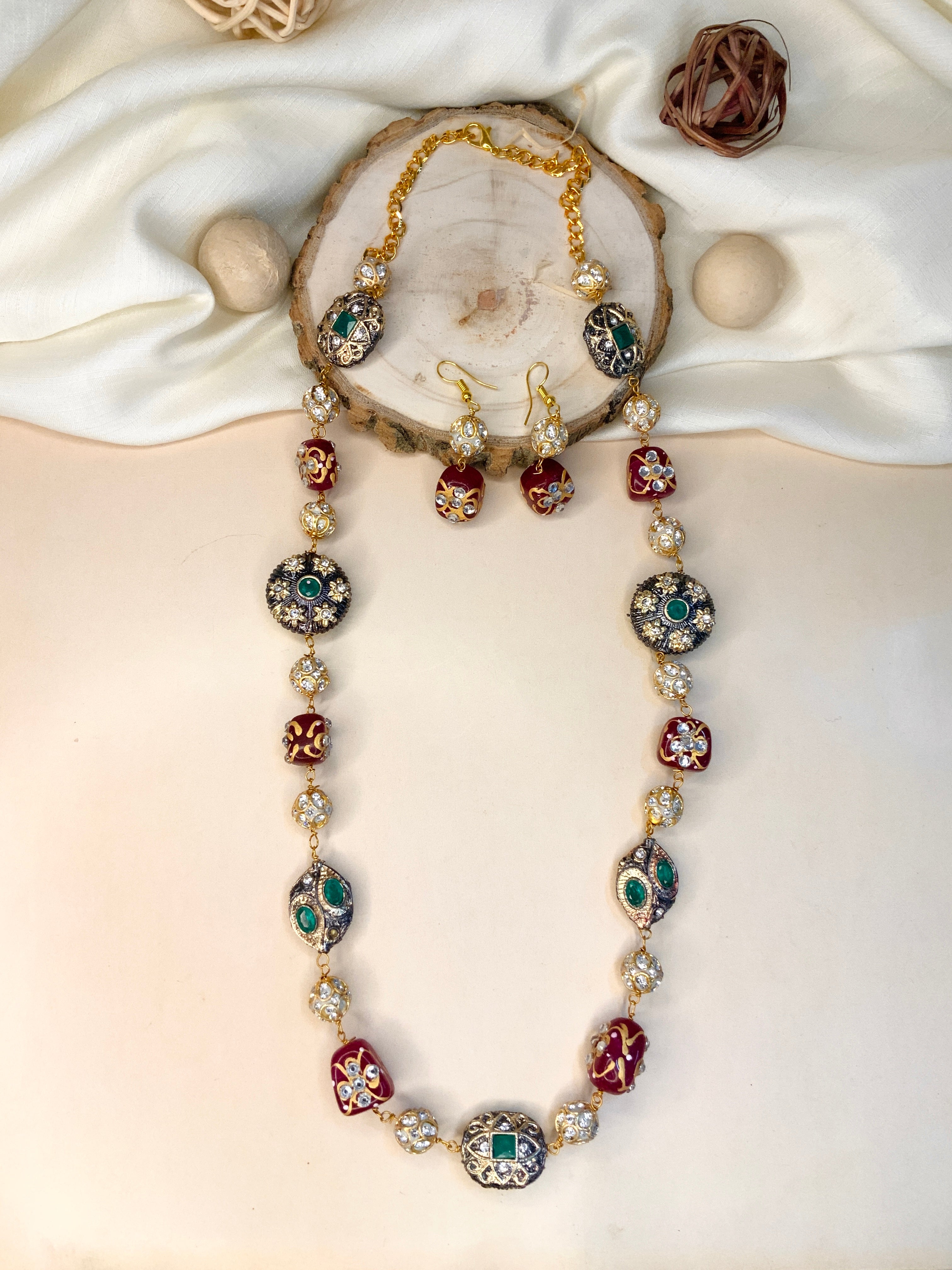 High Quality Multicolour Jaipuri Stone Mala