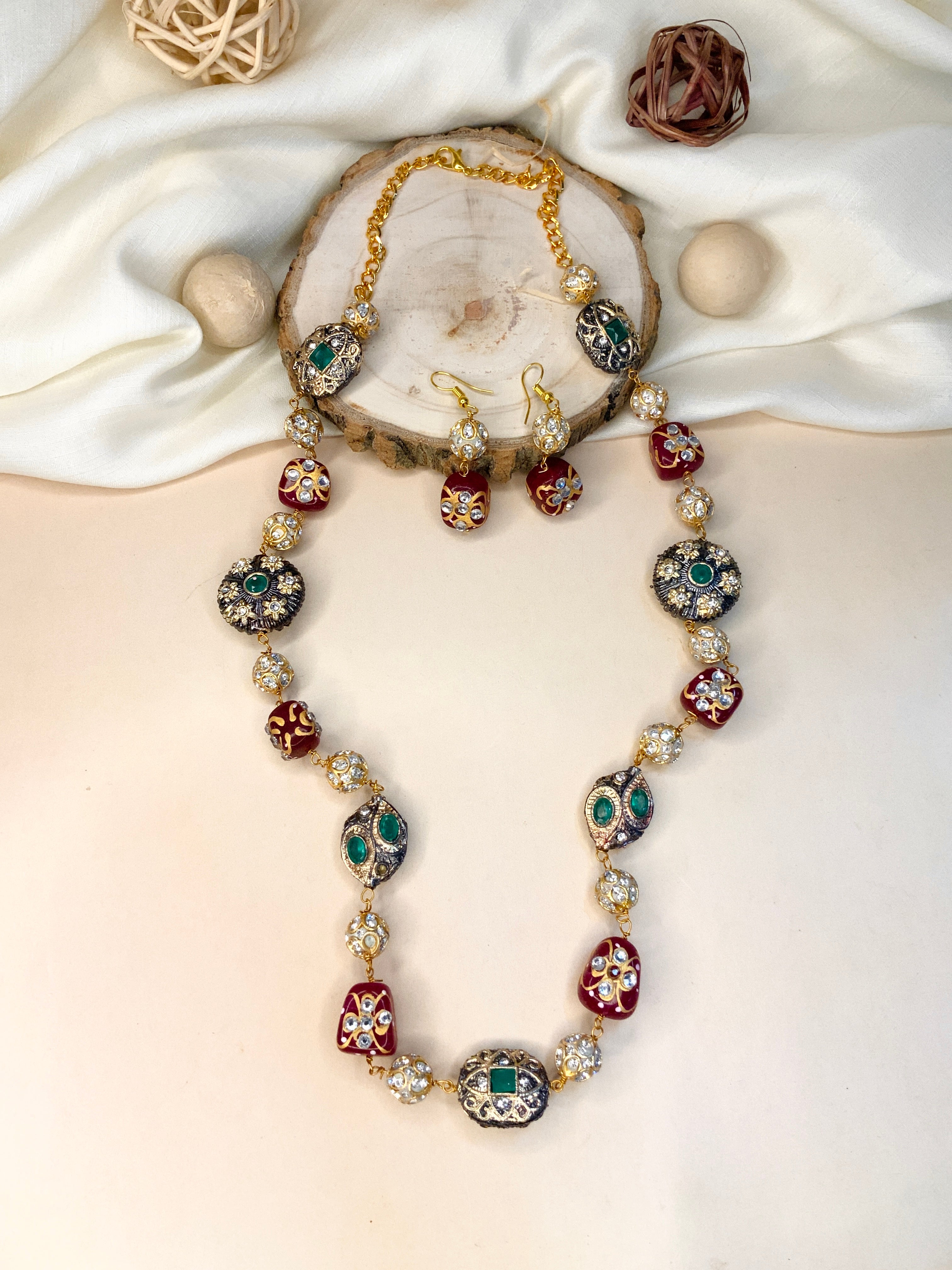 High Quality Multicolour Jaipuri Stone Mala