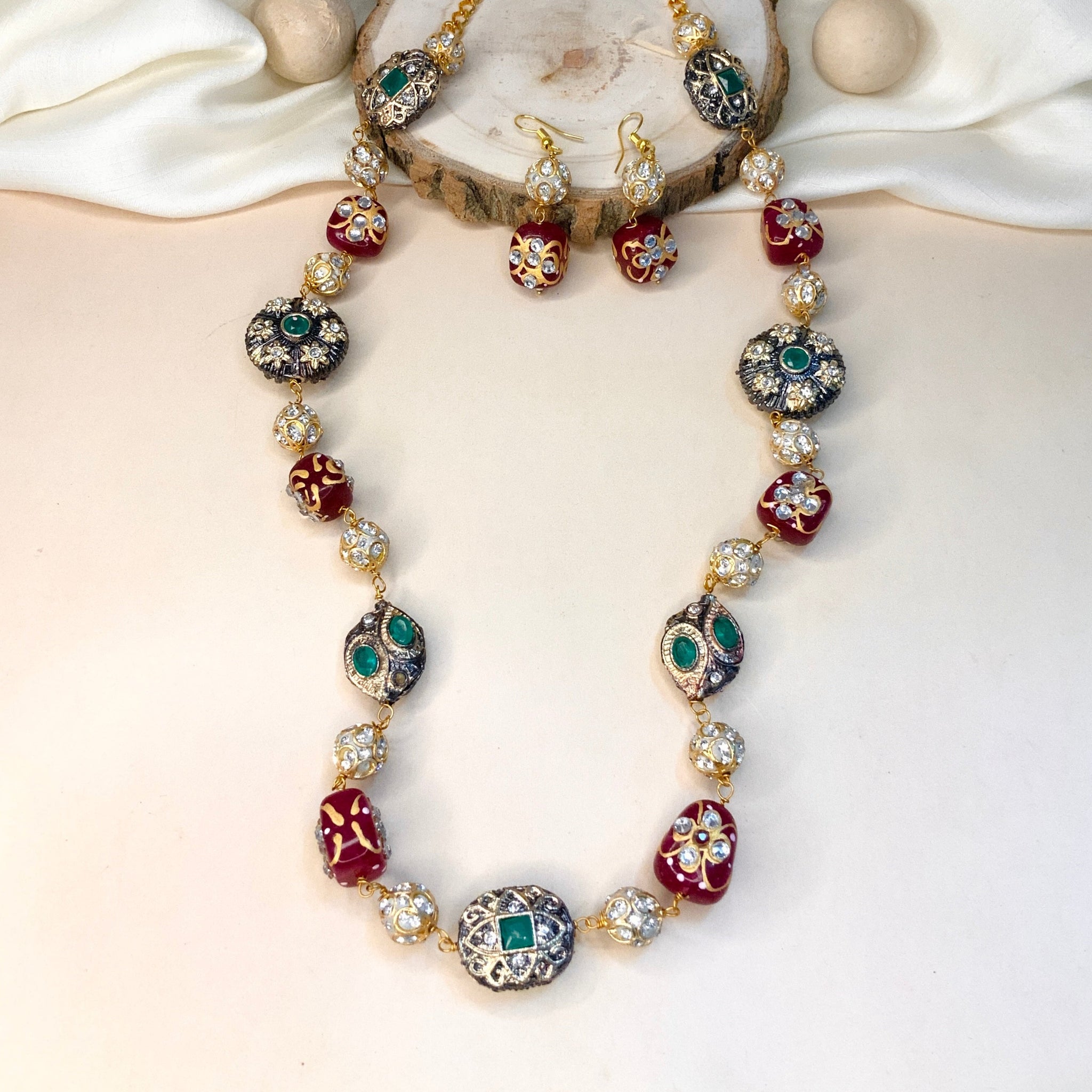 High Quality Multicolour Jaipuri Stone Mala